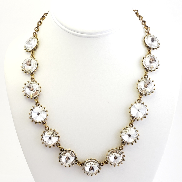 Rhinestone Statement Necklace Rivoli Rhinestones - Picture 5 of 8